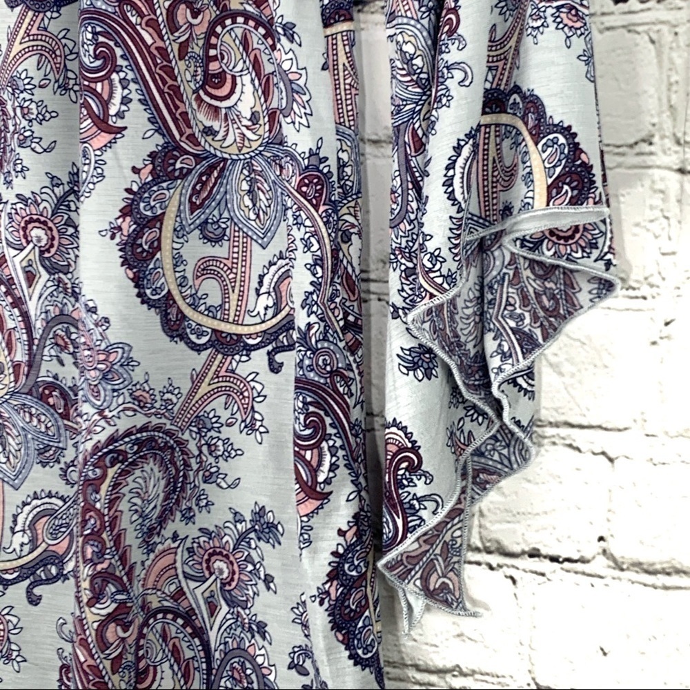 𝅺nwot-naif Boho Loose Fit Flair Sleeve Print Top SM - Picture 13 of 16